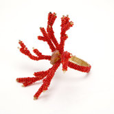 Coral Napkin Rings in Red - Set of 4