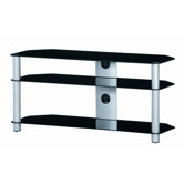 42" TV-Stand "Neo 3110" in Silber mit Schwarzglas