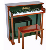 Traditional Deluxe Spinet Piano in Mahogany and Black