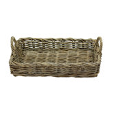 Rattan Tray Basket in Grey