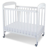 Serenity Safereach Fixed Side Clearview Compact Crib in White