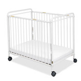 Chelsea Compact Steel Non-Folding Crib with Clearview Ends