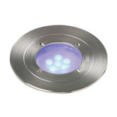 Regis Blue LED Outdoor Recessed Light in Polished Stainless Steel