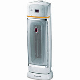1500W Oscillating Ceramic Heater, 9-3/8 x 9-1/2 x 22-3/4, Chrome/Gray