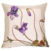 French Tapestry Cotton Violettes Pillow