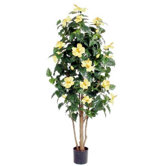 42" Artificial Hibiscus Plant with Yellow Flowers
