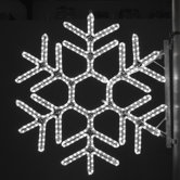 36" Pole Decoration Hexagon Snowflake in Pure White
