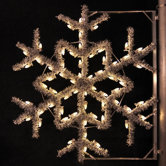 36" Pole Decoration Garland Snowflake in Warm White