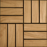 Teak 12" x 12" Interlocking Parquet Deck Tiles in Select