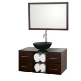Abba 36" Wall-Mounted Bathroom Vanity Set in Espresso