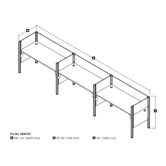 Pro-Biz Triple Side-by-Side Workstation With 3 Melamine Privacy Panels (Per Workstation)