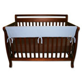 51" Blue Fleece Front Crib Rail Cover