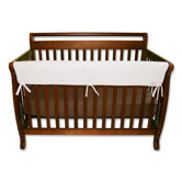 51" White Fleece Front Crib Rail Cover