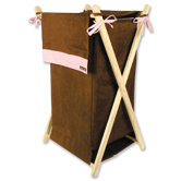 Hamper Set in Brown and Pink Suede