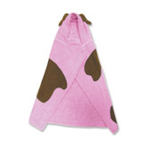 Terry Velour Pink Puppy Hooded Towel