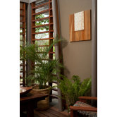 Pura Vida I Rain Drop Teak Panel in Natural with White Step Up and Natural Drops