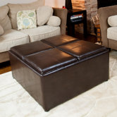 Avalon Cocktail Ottoman with 4 Serving Trays