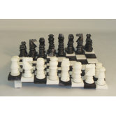 Tiered Alabaster Chess Set in Black / White