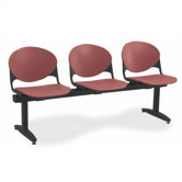 Three Chair Beam Seating with Back