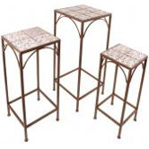 Aged Ceramic Plant Table (Set of 3)