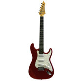 Electric Guitar with Gig Bag and Cable in Metallic Red
