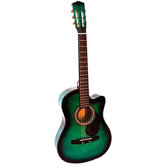Acoustic Cutaway Guitar with Gig Bag and Accessories in Green