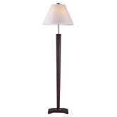 Portable 1 Light Floor Lamp in Mahogany / White
