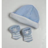 Baby Doll Accessories 2 Pieces Hat / Sock Set in Blue