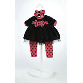 20" Baby Doll Black Velvet  Costume