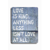 Love Is Kind Planked Wood Sign - 20" x 14"