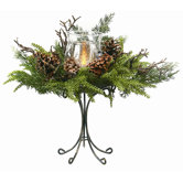 Smoky Mountain Mix Candle Holder on Pedestal
