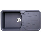 Korona Single Bowl Inset Sink and Drainer in Graphite Grey