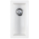 Onyx Half Bowl Inset/Undermount Sink in Gloss White