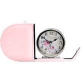 Fold Away Alarm with Genuine Leather Pink Case