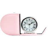 Fold Away Alarm with Genuine Leather Pink Case