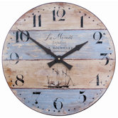 Wall Clock with Driftwood Effect