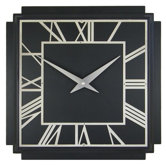 1930's Art Deco Wall Clock in Black