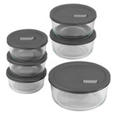 No Leak Lids Twelve Piece Storage Vessels Set with Plastic Lids
