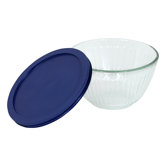 Serveware Sculptured 3-Cup Bowl with Dark Blue Plastic Storage Cover