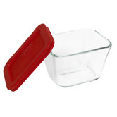 Storage Plus 1.875-Cup Rectangular Storage Dish with Red Plastic Cover