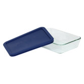Storage 3-Cup Rectangular Dish with Plastic Cover