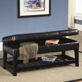 Leatherette Storage Bedroom Bench