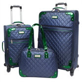 Quilted Collection 3 Piece Spinner Luggage Set