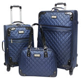 Quilted Collection 3 Piece Spinner Luggage Set