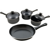 KitchenWorthy Stainless Steel 7-Piece Cookware Set with Crate