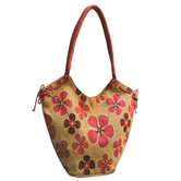 Natural Damask Rose Jute Tote Bag