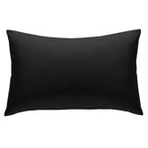 Non Iron Percale Combed Poly-Cotton Sheets Housewife Pillow Case Pair in Black