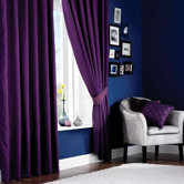 Plain Faux Silk Pencil Pleat Polyester Curtain