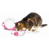 Cat Plate and Bowl Set in Pink
