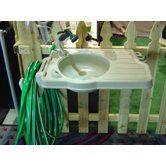 Outdoor Sink with Large Work Space and Hose Reel